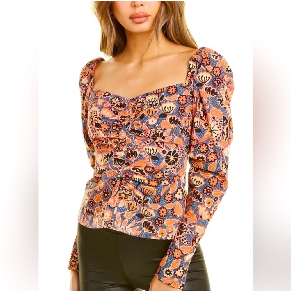 A.L.C. Chandler Top in Dark Navy & Chestnut